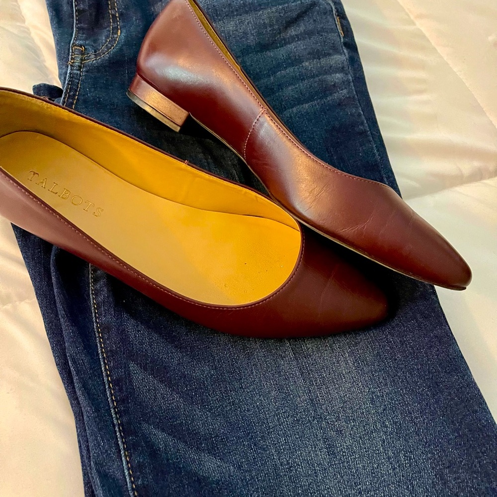 Burgundy flats
